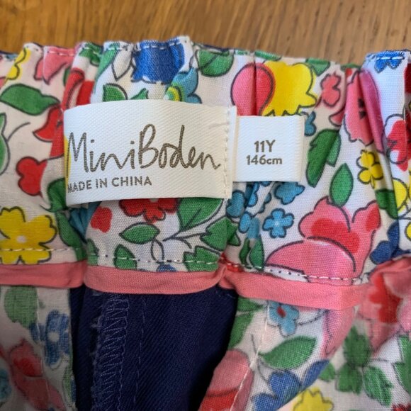 MINI BODEN Sailor Shorts Girls 11y 11 146cm Solid Blue Short Nautical Buttons - Picture 4 of 4